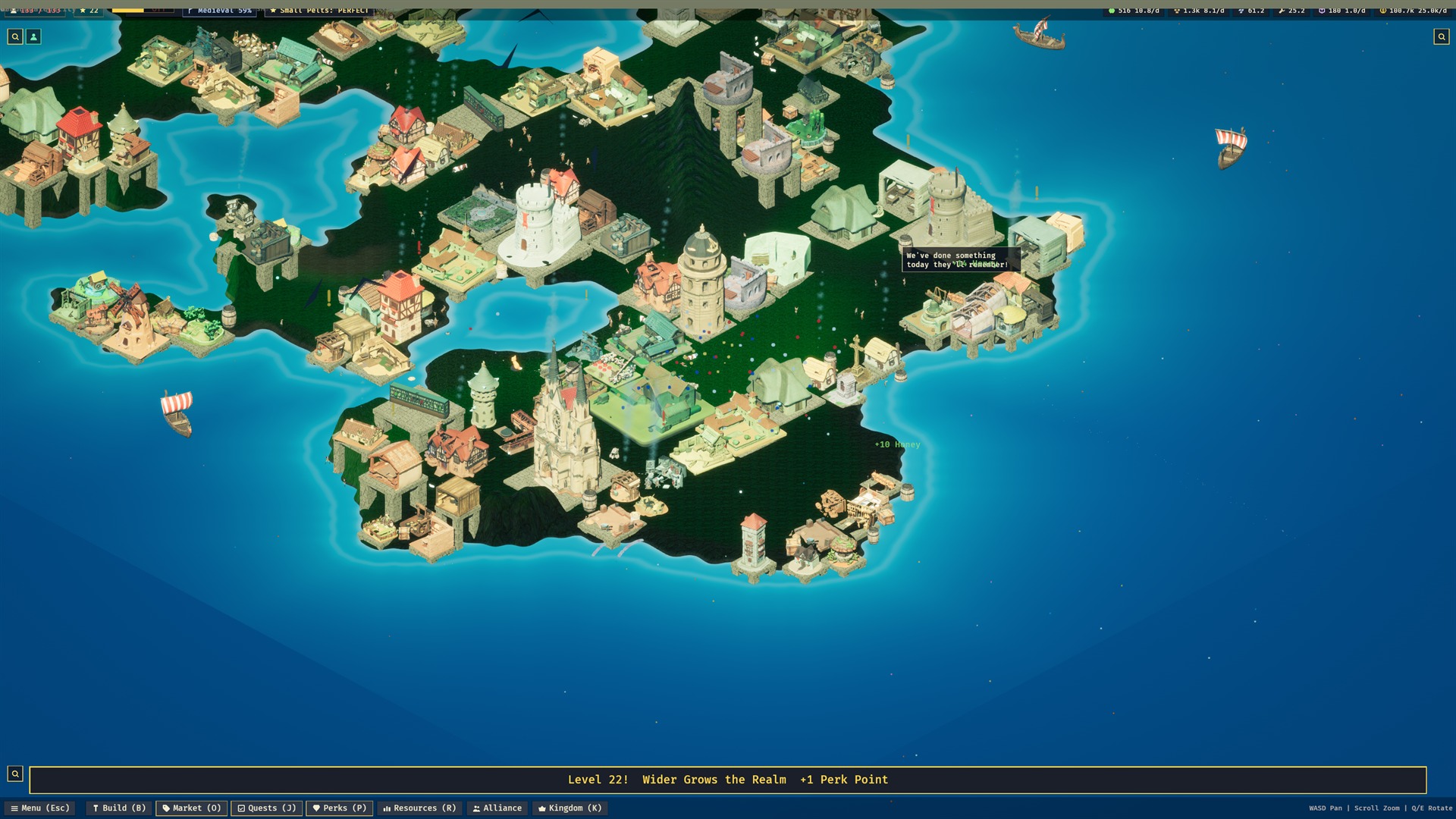 Wide medieval island vista