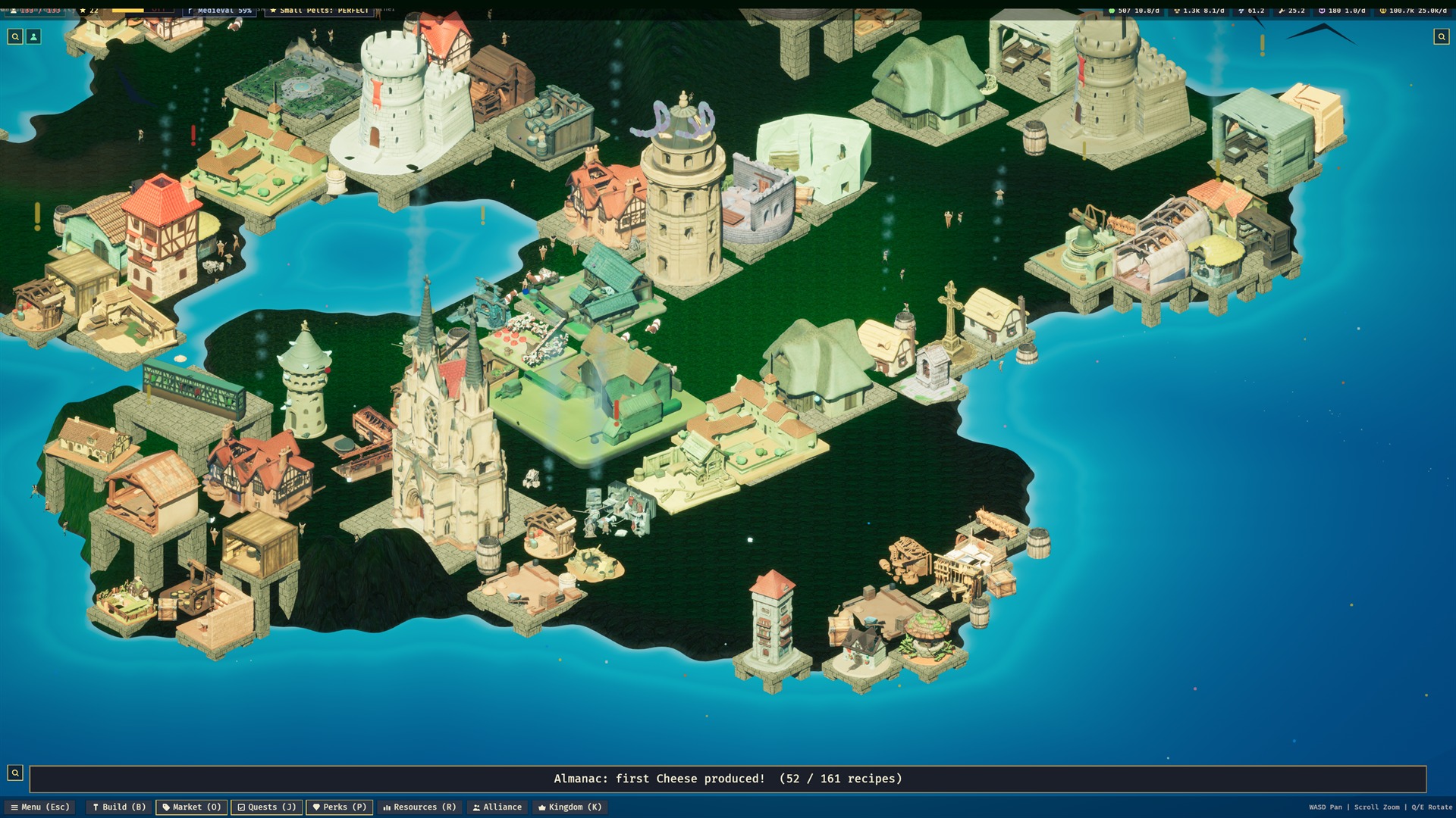 Close view of a medieval Keepshore town